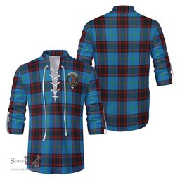 ScotsTee Shop Scottish Wedderburn Clan Crest Tartan Mens Scottish Jacobite Ghillie Casual Shirt