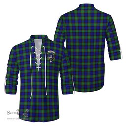 ScotsTee Shop Scottish Sempill Modern Clan Crest Tartan Mens Scottish Jacobite Ghillie Casual Shirt