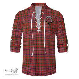 ScotsTee Shop Scottish MacAlister Modern Clan Crest Tartan Mens Scottish Jacobite Ghillie Casual Shirt