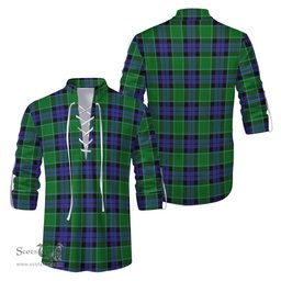 ScotsTee Shop Scottish Monteith Clan Tartan Mens Scottish Jacobite Ghillie Casual Shirt