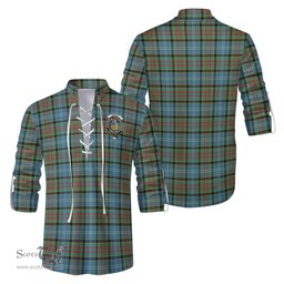 ScotsTee Shop Scottish Paisley Clan Crest Tartan Mens Scottish Jacobite Ghillie Casual Shirt