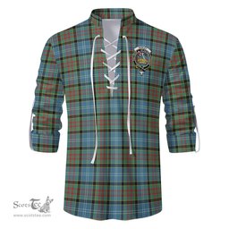 ScotsTee Shop Scottish Paisley Clan Crest Tartan Mens Scottish Jacobite Ghillie Casual Shirt