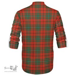 ScotsTee Shop Scottish MacAulay Ancient Clan Tartan Mens Scottish Jacobite Ghillie Casual Shirt