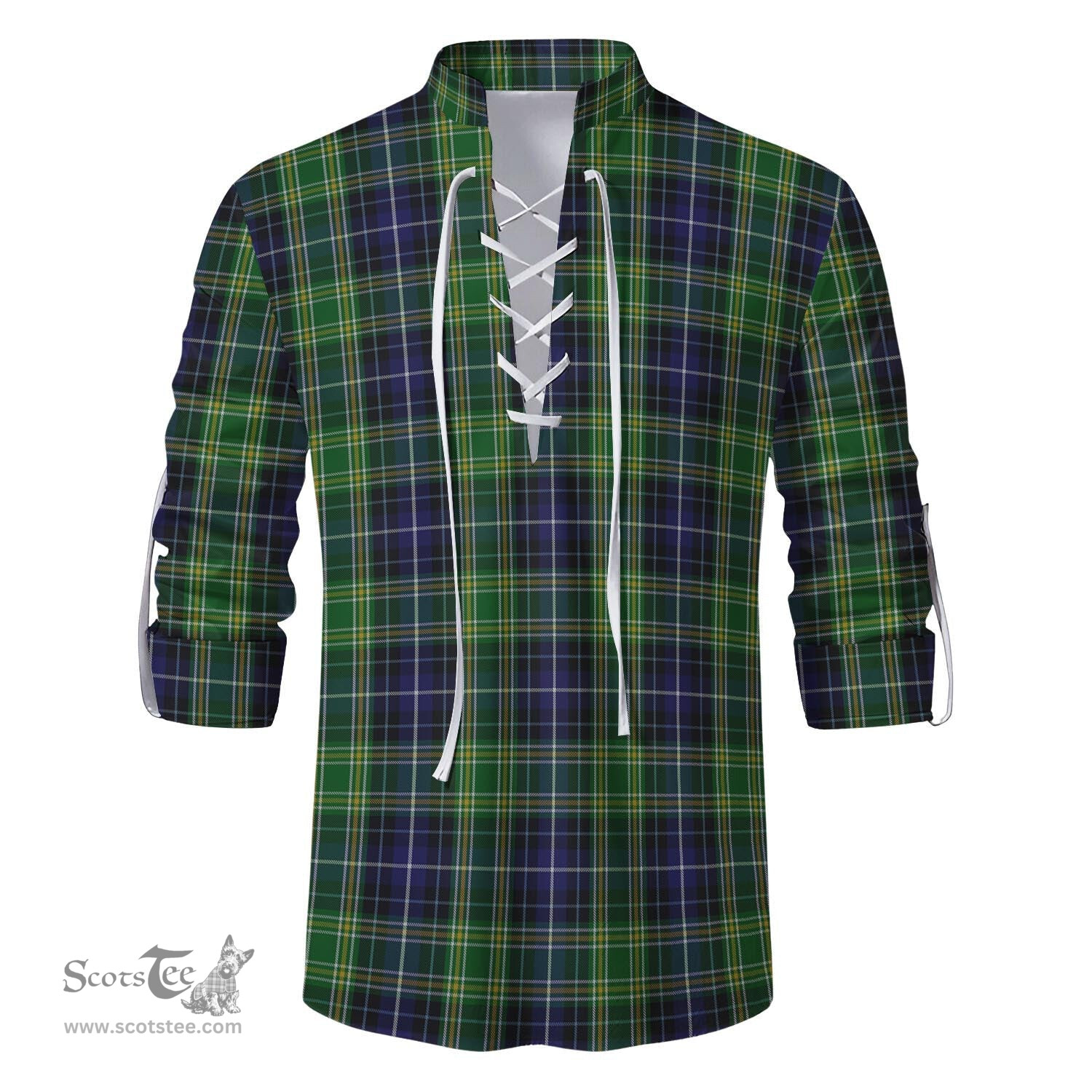 ScotsTee Shop Scottish McKellar Clan Tartan Mens Scottish Jacobite Ghillie Casual Shirt