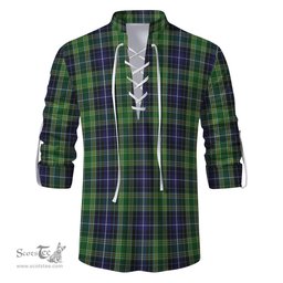 ScotsTee Shop Scottish McKellar Clan Tartan Mens Scottish Jacobite Ghillie Casual Shirt