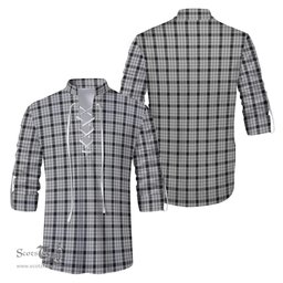 ScotsTee Shop Scottish Wallace Dress Clan Tartan Mens Scottish Jacobite Ghillie Casual Shirt
