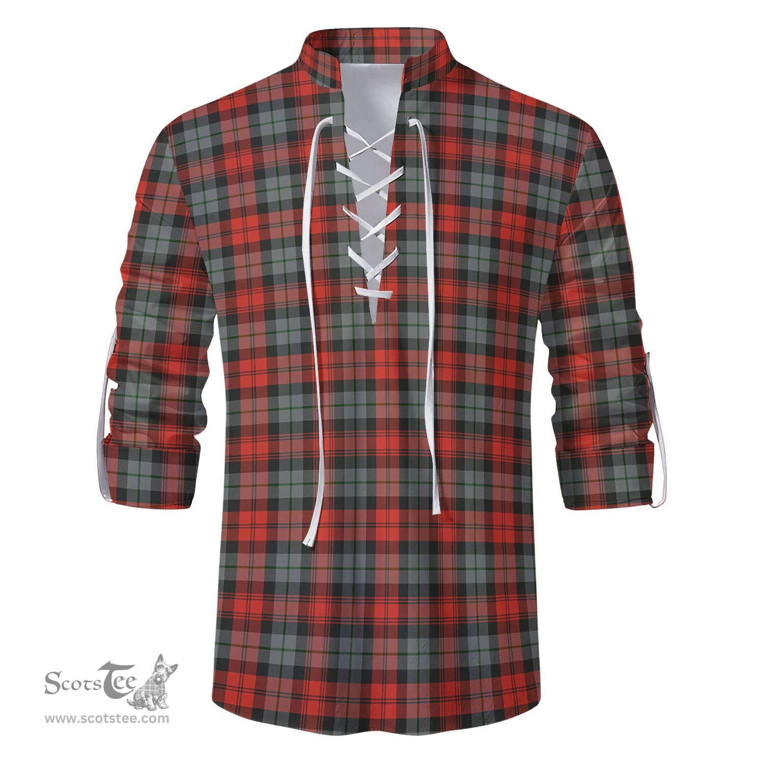 ScotsTee Shop Scottish MacLachlan Weathered Clan Tartan Mens Scottish Jacobite Ghillie Casual Shirt