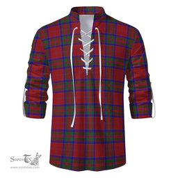 ScotsTee Shop Scottish MacGillivray Clan Tartan Mens Scottish Jacobite Ghillie Casual Shirt