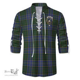 ScotsTee Shop Scottish MacMillan Hunting Clan Crest Tartan Mens Scottish Jacobite Ghillie Casual Shirt