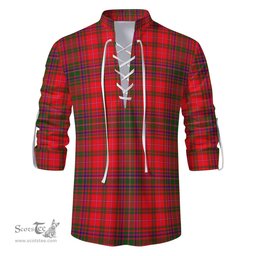ScotsTee Shop Scottish MacDougall Modern Clan Tartan Mens Scottish Jacobite Ghillie Casual Shirt