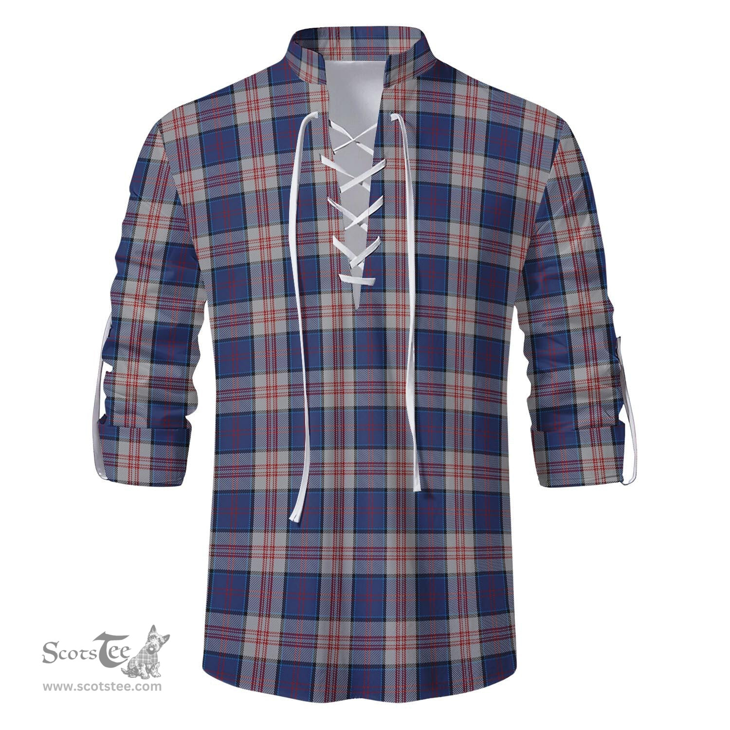 ScotsTee Shop Scottish Stewart of Appin Hunting Dress Clan Tartan Mens Scottish Jacobite Ghillie Casual Shirt