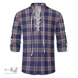ScotsTee Shop Scottish Stewart of Appin Hunting Dress Clan Tartan Mens Scottish Jacobite Ghillie Casual Shirt