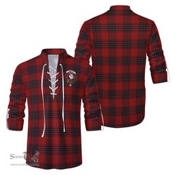 ScotsTee Shop Scottish Wemyss Clan Crest Tartan Mens Scottish Jacobite Ghillie Casual Shirt