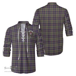 ScotsTee Shop Scottish Taylor Weathered Clan Crest Tartan Mens Scottish Jacobite Ghillie Casual Shirt