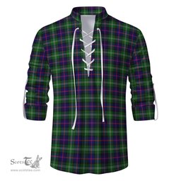 ScotsTee Shop Scottish Sutherland Modern Clan Tartan Mens Scottish Jacobite Ghillie Casual Shirt