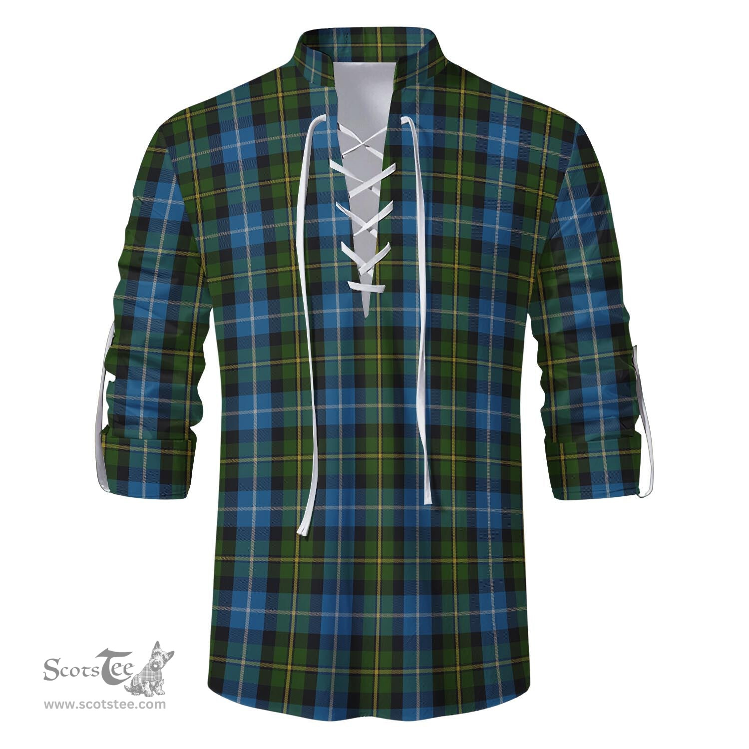 ScotsTee Shop Scottish MacNeil of Barra Clan Tartan Mens Scottish Jacobite Ghillie Casual Shirt