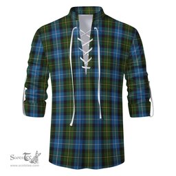 ScotsTee Shop Scottish MacNeil of Barra Clan Tartan Mens Scottish Jacobite Ghillie Casual Shirt