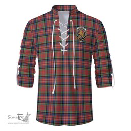 ScotsTee Shop Scottish MacPherson Ancient Clan Crest Tartan Mens Scottish Jacobite Ghillie Casual Shirt