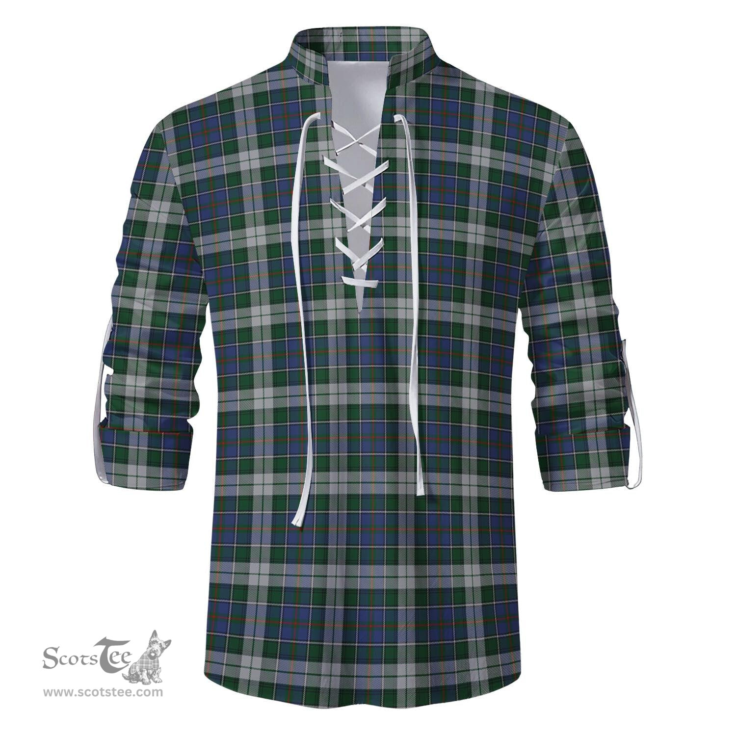ScotsTee Shop Scottish MacInnes Dress Clan Tartan Mens Scottish Jacobite Ghillie Casual Shirt