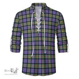 ScotsTee Shop Scottish MacDonald Ancient Clan Tartan Mens Scottish Jacobite Ghillie Casual Shirt