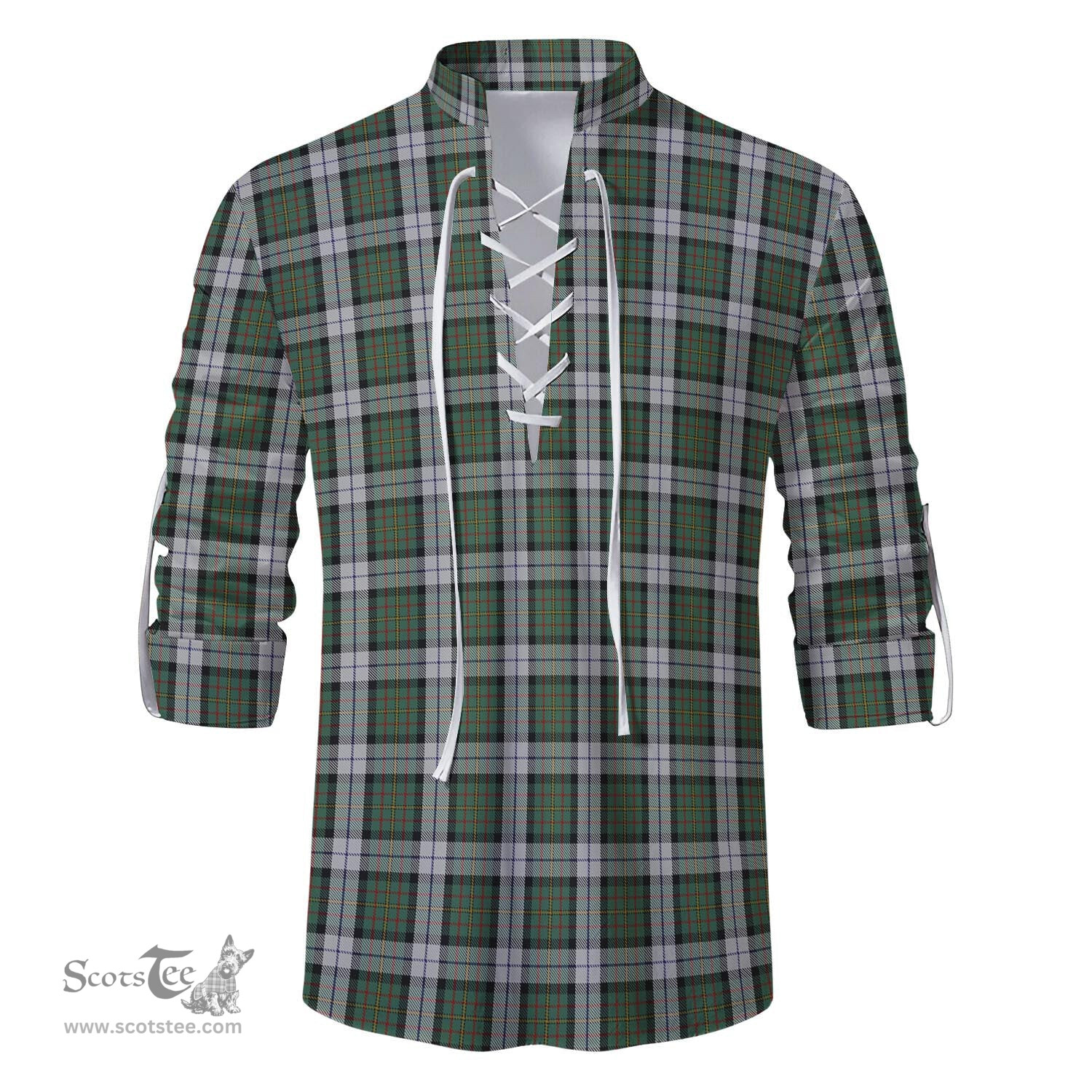 ScotsTee Shop Scottish MacLaren Dress Clan Tartan Mens Scottish Jacobite Ghillie Casual Shirt