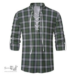 ScotsTee Shop Scottish MacLaren Dress Clan Tartan Mens Scottish Jacobite Ghillie Casual Shirt