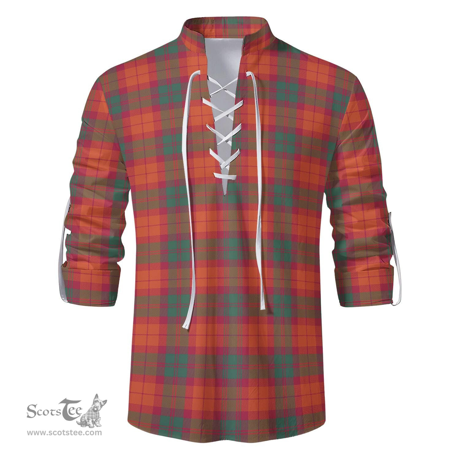 ScotsTee Shop Scottish MacNab Ancient Clan Tartan Mens Scottish Jacobite Ghillie Casual Shirt