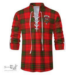 ScotsTee Shop Scottish Maxtone Clan Crest Tartan Mens Scottish Jacobite Ghillie Casual Shirt