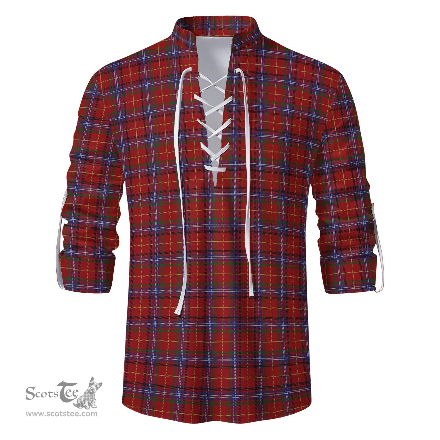 ScotsTee Shop Scottish Maynard Clan Tartan Mens Scottish Jacobite Ghillie Casual Shirt