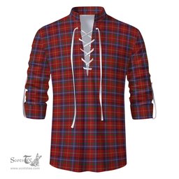 ScotsTee Shop Scottish Maynard Clan Tartan Mens Scottish Jacobite Ghillie Casual Shirt