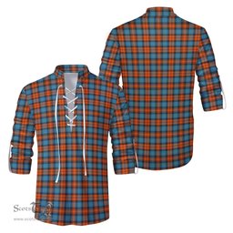 ScotsTee Shop Scottish MacLachlan Ancient Clan Tartan Mens Scottish Jacobite Ghillie Casual Shirt