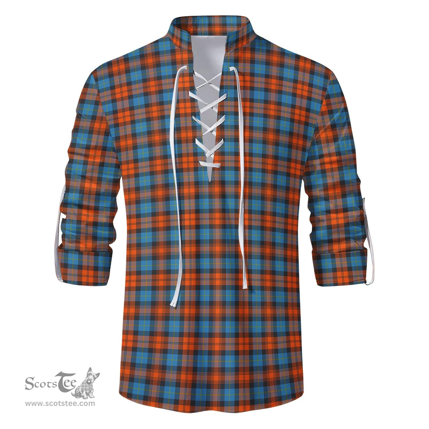 ScotsTee Shop Scottish MacLachlan Ancient Clan Tartan Mens Scottish Jacobite Ghillie Casual Shirt