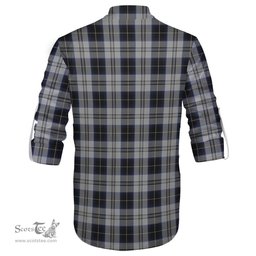 ScotsTee Shop Scottish Menzies Black Dress Clan Tartan Mens Scottish Jacobite Ghillie Casual Shirt