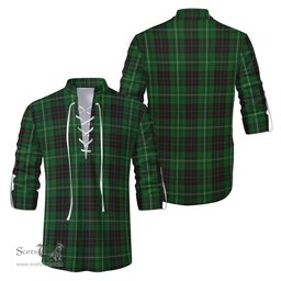 ScotsTee Shop Scottish MacAulay of Lewis Clan Tartan Mens Scottish Jacobite Ghillie Casual Shirt