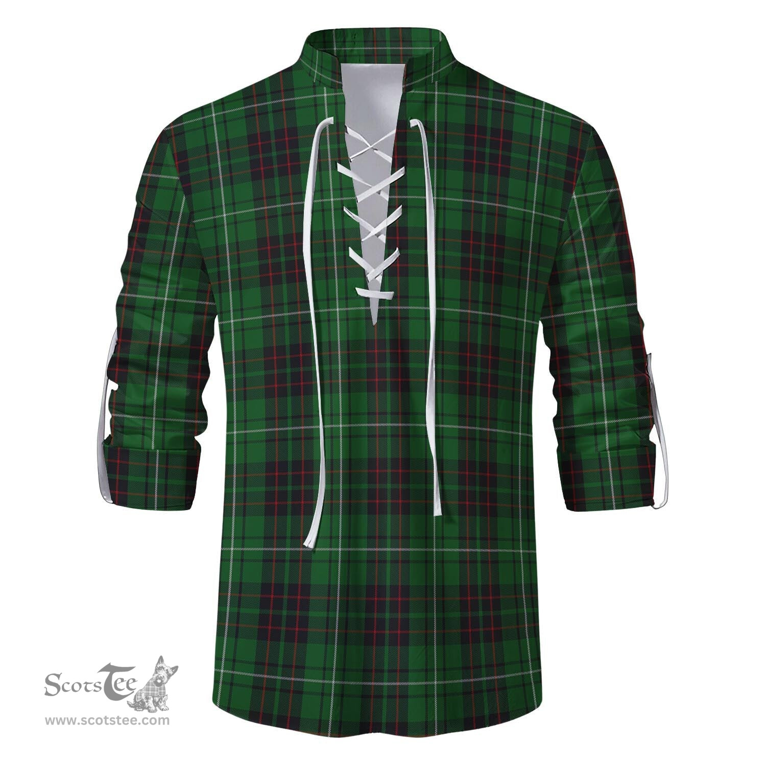 ScotsTee Shop Scottish MacAulay of Lewis Clan Tartan Mens Scottish Jacobite Ghillie Casual Shirt