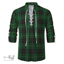 ScotsTee Shop Scottish MacAulay of Lewis Clan Tartan Mens Scottish Jacobite Ghillie Casual Shirt
