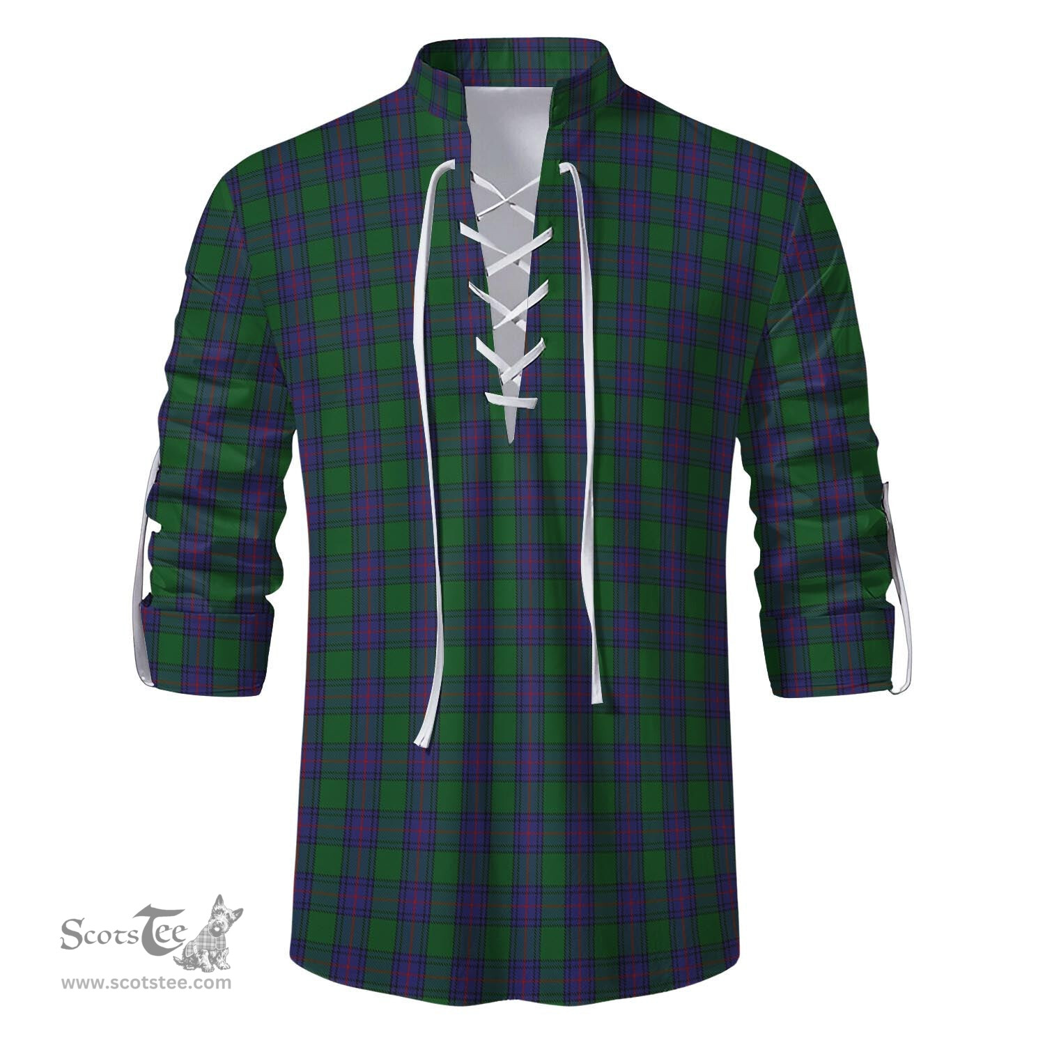 ScotsTee Shop Scottish Shaw Clan Tartan Mens Scottish Jacobite Ghillie Casual Shirt
