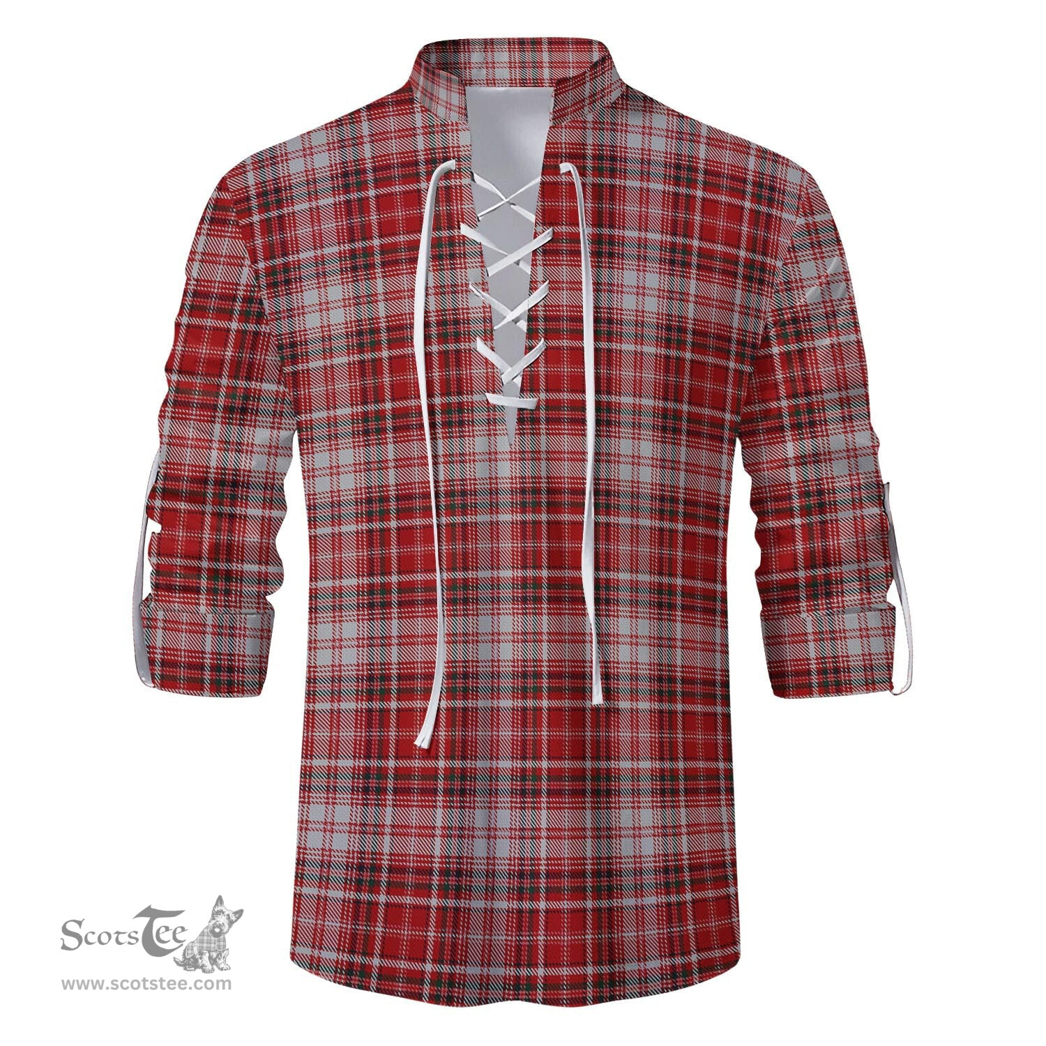 ScotsTee Shop Scottish MacDougall Dress Clan Tartan Mens Scottish Jacobite Ghillie Casual Shirt