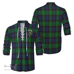 ScotsTee Shop Scottish Stewart Old Modern Clan Crest Tartan Mens Scottish Jacobite Ghillie Casual Shirt