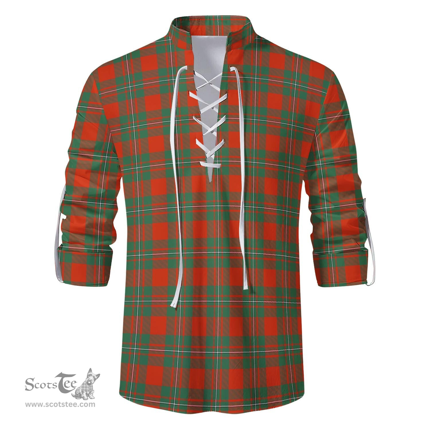 ScotsTee Shop Scottish MacGregor Ancient Clan Tartan Mens Scottish Jacobite Ghillie Casual Shirt
