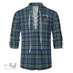 ScotsTee Shop Scottish MacKinlay Ancient Clan Crest Tartan Mens Scottish Jacobite Ghillie Casual Shirt
