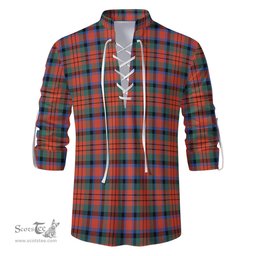 ScotsTee Shop Scottish MacDuff Ancient Clan Tartan Mens Scottish Jacobite Ghillie Casual Shirt