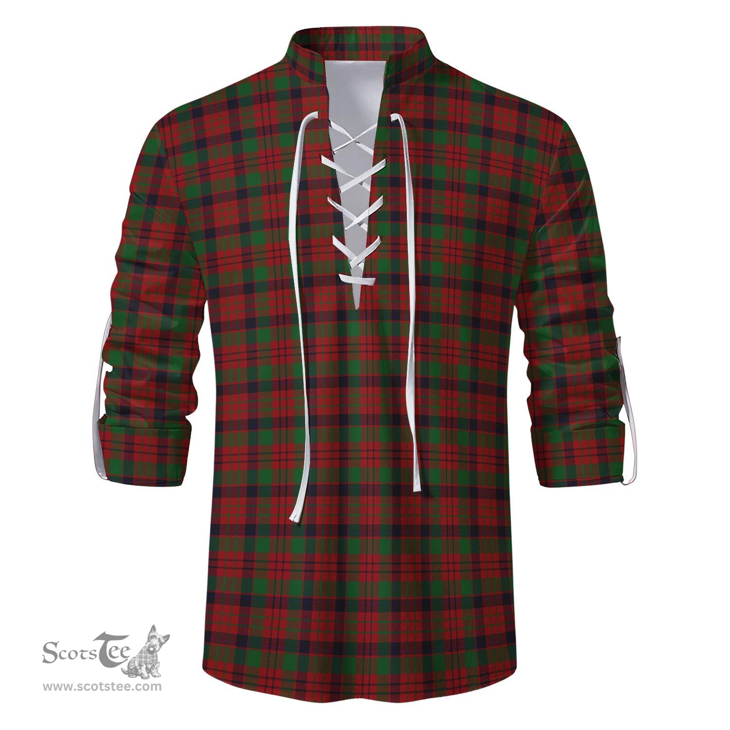 ScotsTee Shop Scottish MacNicol Clan Tartan Mens Scottish Jacobite Ghillie Casual Shirt