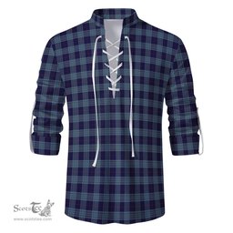 ScotsTee Shop Scottish Roberts of Wales Clan Tartan Mens Scottish Jacobite Ghillie Casual Shirt