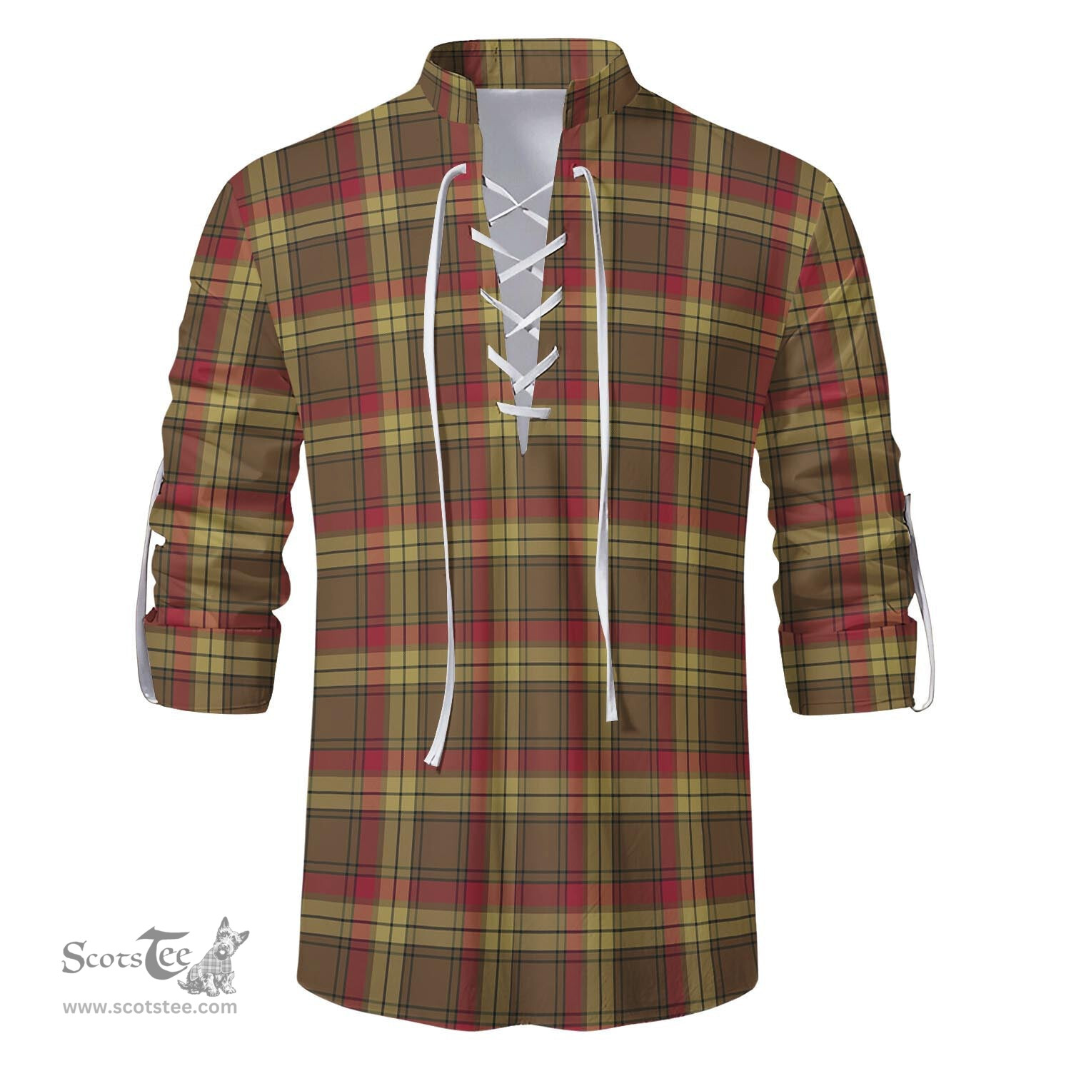 ScotsTee Shop Scottish MacMillan Old Weathered Clan Tartan Mens Scottish Jacobite Ghillie Casual Shirt