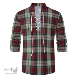 ScotsTee Shop Scottish Rose White Dress Clan Tartan Mens Scottish Jacobite Ghillie Casual Shirt