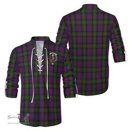 ScotsTee Shop Scottish MacLennan Clan Crest Tartan Mens Scottish Jacobite Ghillie Casual Shirt