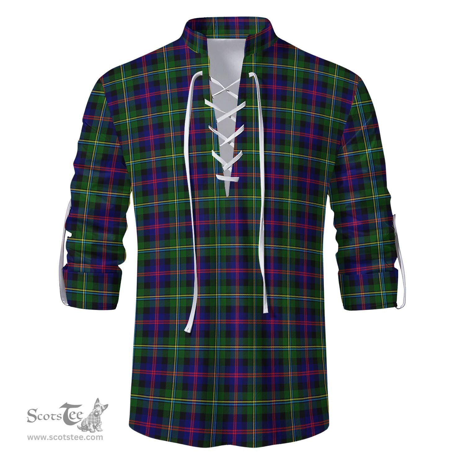ScotsTee Shop Scottish Malcolm Clan Tartan Mens Scottish Jacobite Ghillie Casual Shirt