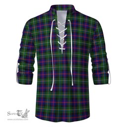 ScotsTee Shop Scottish Malcolm Clan Tartan Mens Scottish Jacobite Ghillie Casual Shirt