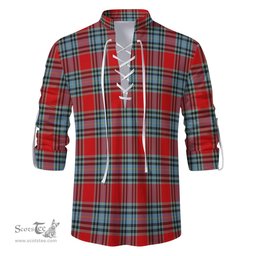 ScotsTee Shop Scottish MacLeay Clan Tartan Mens Scottish Jacobite Ghillie Casual Shirt